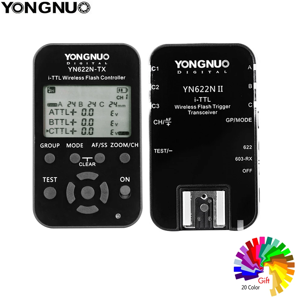 Yongnuo YN622N II фотовспышка speedwireless TTL HSS Flash Trigger Set передатчик + приемники для камеры Nikon