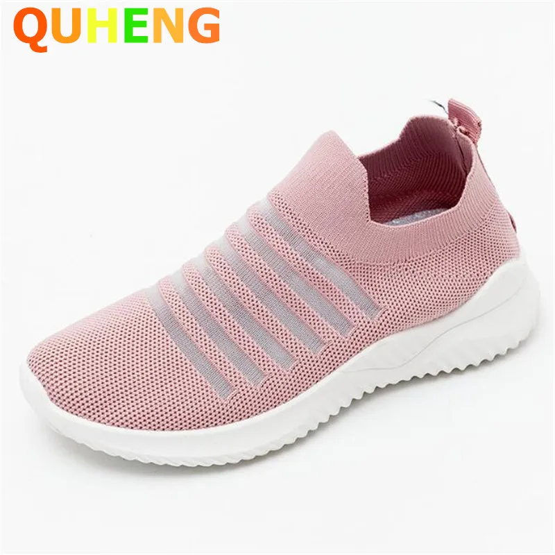 Женские кроссовки для бега сетчатые дышащие удобные лоферы плоская подошва без