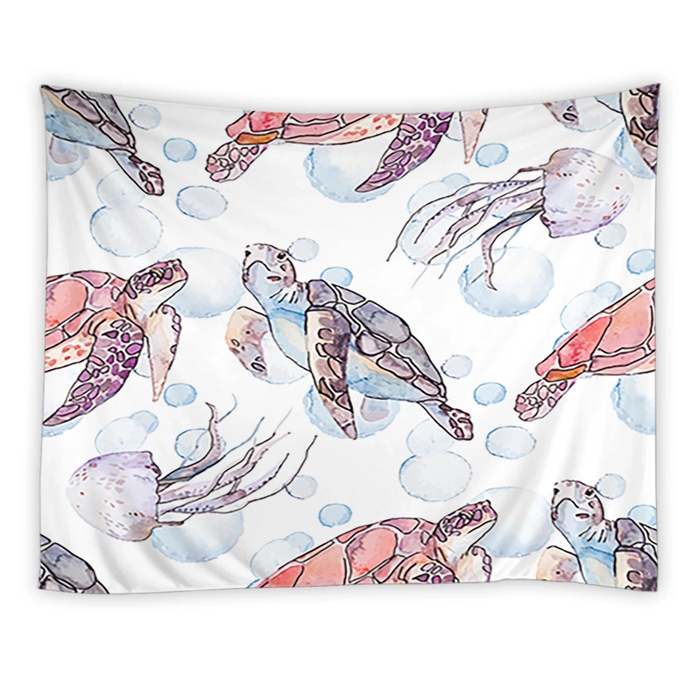 

Sea Turtle Ocean Jellyfish Tapestry Children's Bedroom Living Room Decoration Cartoons