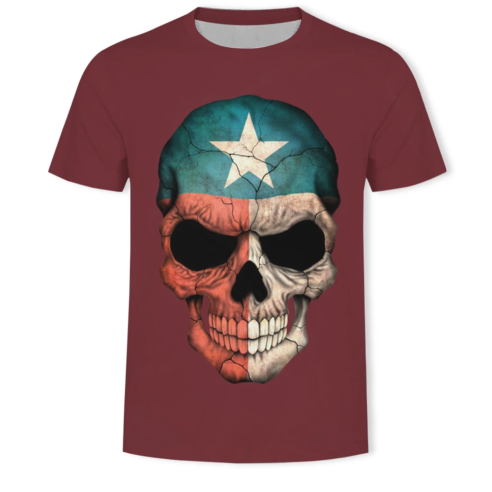 

Painted skull pattern men and women T-shirt street hip-hop fashion personality summer 3D loose O-neck short sleeve 3D printing