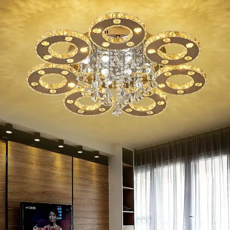 

Modern luxury crystal led ceiling Lights lighting living room bedroom lighting creative restaurant Ceiling lamp AC110-240V