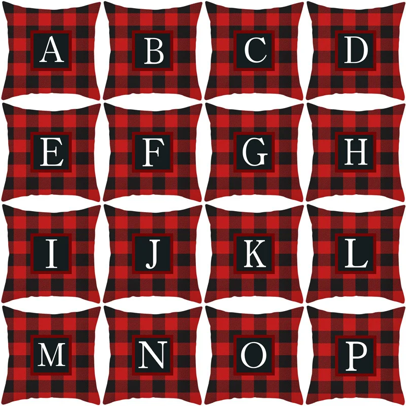 Рождественский наволочка творческий с клетчатым узором надписями и льняные