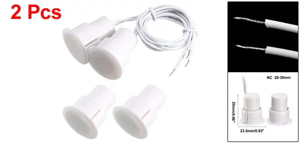 NC White 2pcs Uxcell 1-5 шт. RC-36 NC без утопленного проводного охранного окна двери контактный датчик сигнализации магнитное Тростниковое коммутационное оборудование - Цвет: NC White 2pcs