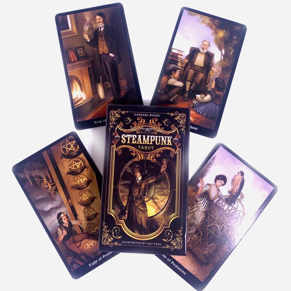 

The Steampunk Tarot Cards High Quality Fullcolor Paper Witch Stuff Chakra Occult Adult Games for Party Books on Witchcraft