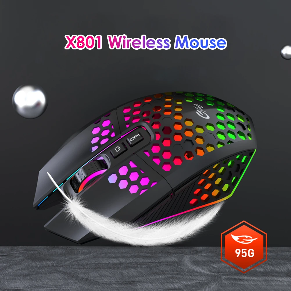 

Backlight Computer Gamer 1600DPI Mice Laptop Computer Ergonomic Mice Silent Honeycomb Shell Wireless Gaming Mouse
