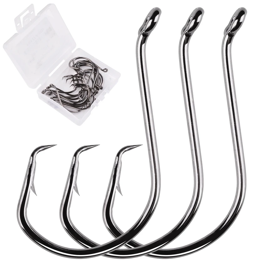 

20pcs/box Offset Worm Hooks Fishing Accessories Sport Circle Fishing Hook Carp Fishhook Jig Big Barbed Hook High Carbon Steel