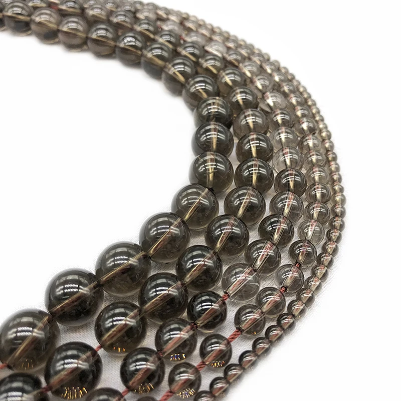 Рисунок 5 - Круглые Бусины Из дымчатого кварца 4