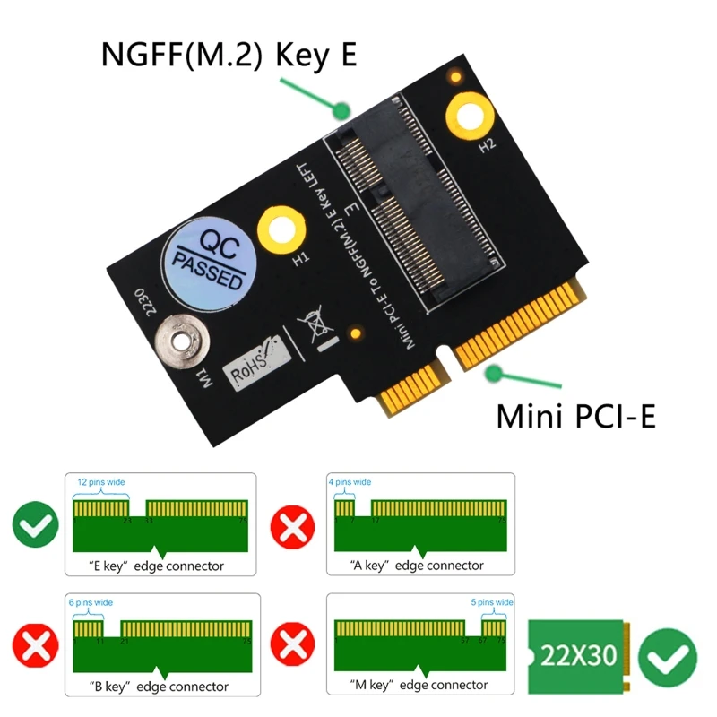 

Адаптер R58A M.2 Key E-полуразмера Mini PCI-E для WiFi6 AX200 9260 8265 8260 7265 карта Y510P модель