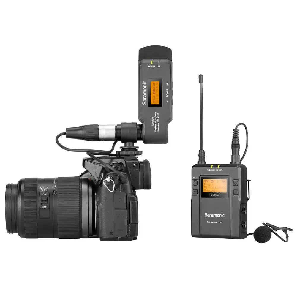 Saramonic UwMic9 Kit7 Wireless Lavalier Microphone with Transmitter &amp XLR Battery Grip Receiver for Camera Camcorder | Электроника