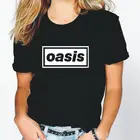 Футболка женская с надписью Oasis, модная рубашка в стиле Харадзюку, хипстерский Повседневный Топ, на лето
