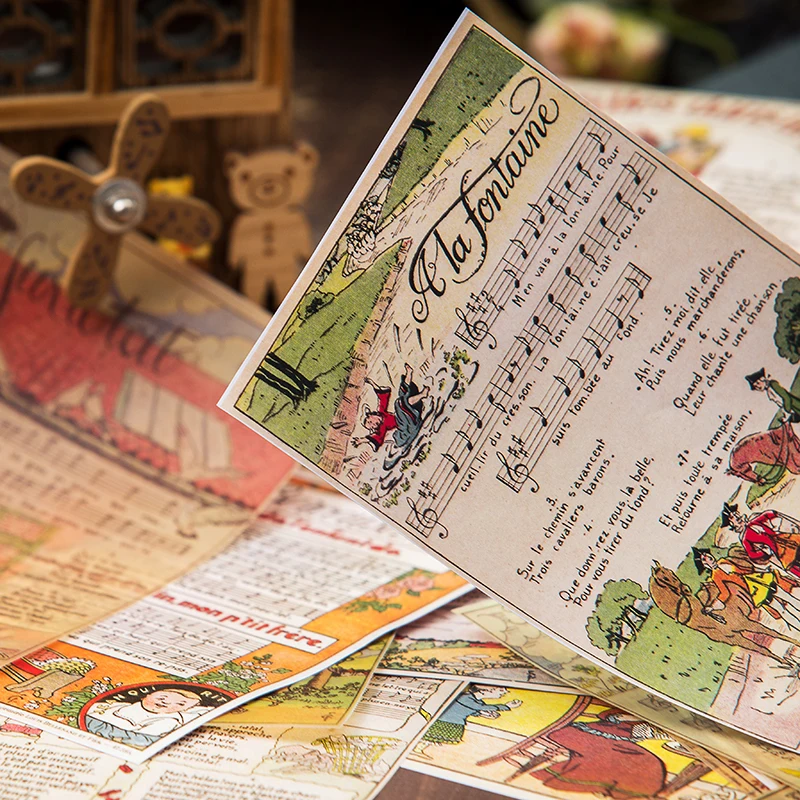 16 шт. Ретро винтажная музыкальная записная книжка веленевая писчая бумага с