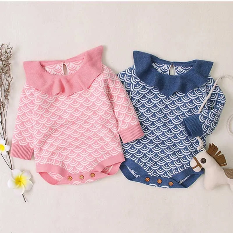 Вязаный свитер принцессы для новорожденных девочек 0-24 месяцев боди мягкие топы