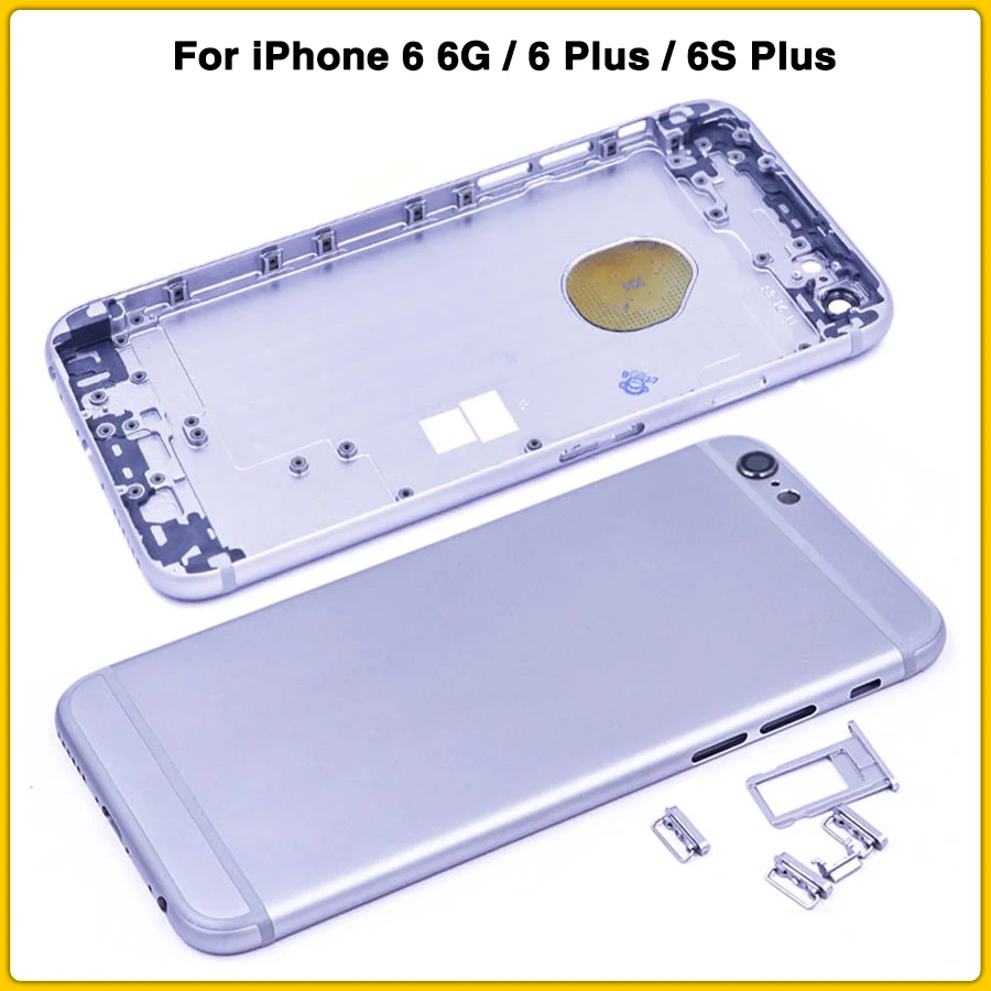 Чехол на заднюю панель для iPhone 6, 6G, 6 Plus, 6S Plus, задняя крышка на батарейку, металлическая дверь, средняя рамка, шасси, задняя крышка