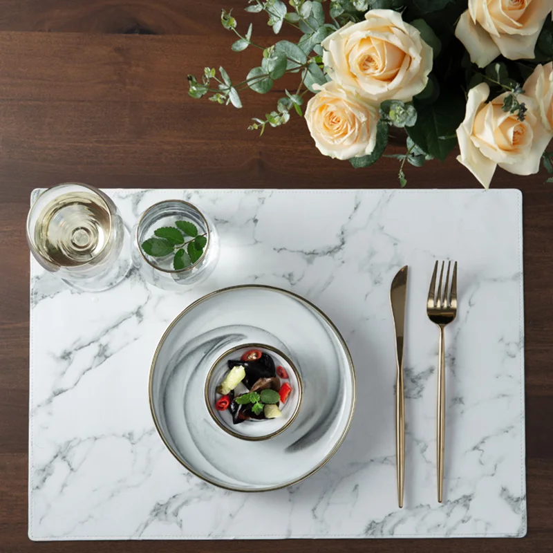 Hoomall полиуретановый коврик в полоску с мраморным рисунком для стола подставки