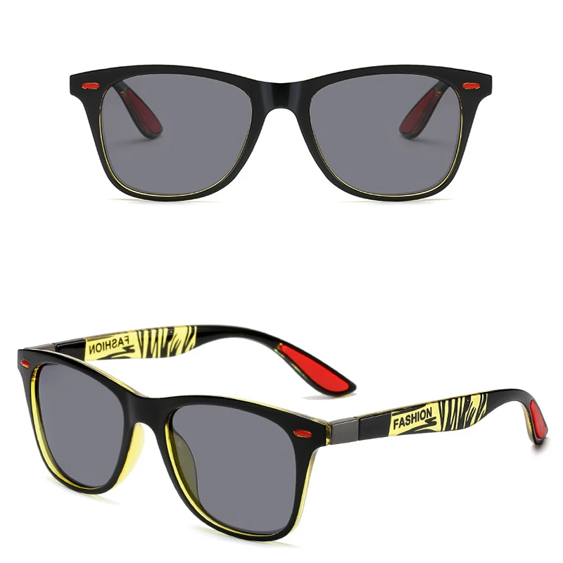 

Fashion Wrap Square Frame Retro Decorative Polarized Sunglasses Women Men Versatile Pattern Frame Sunglasses For Adults