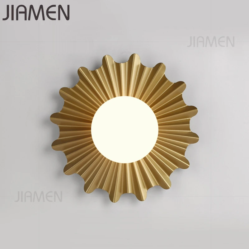 

JIAMEN, скандинавские настенные бра, современные светодиодные стеклянные настенная лампа, золото, металл, домашний декор, приспособления для к...