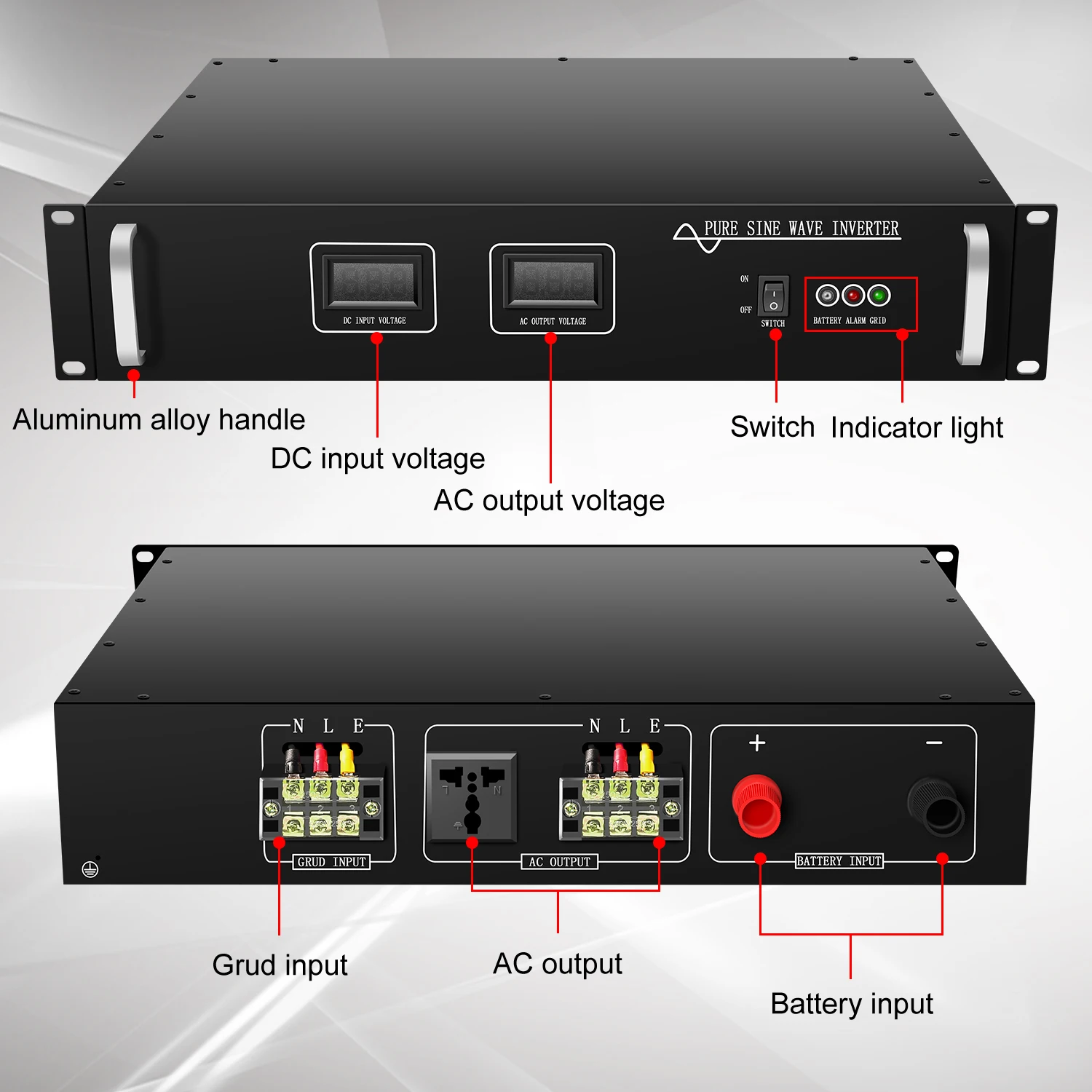 Фото 19 "стойки Телеком чистая Синусоидальная волна инверторы 1000VA/1KVA 12 V/24 V/48 V до 120 V/220 19 "стойки Телеком чистая Синусоидальная волна инверторы 1000VA/1KVA 12 V/24 V/48 V до 120 V/220