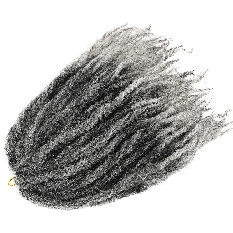 Афро кудрявые Омбре 18 дюйм плетение волос крючком Синтетические Марли