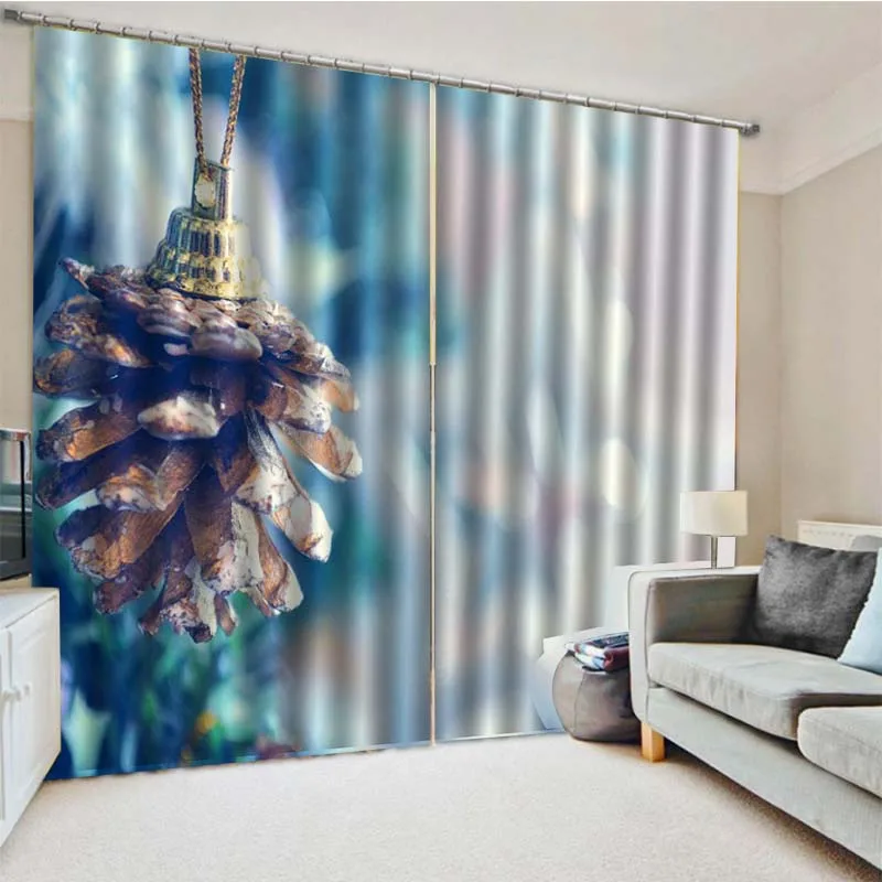 Рождественские украшения для дома затемненные 3D оконные шторы гостиной спальни