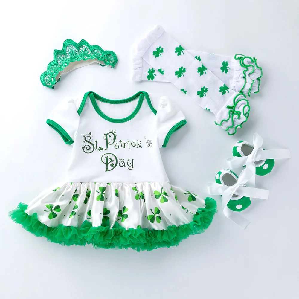 Комплект из 4 предметов для новорожденных девочек: комбинезон-пачка с буквенным