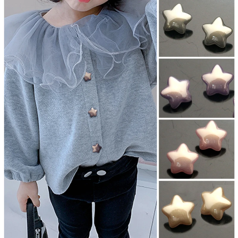 6 шт. милые пуговицы в форме сердца и жемчуга с кроликом звездой для рукоделия