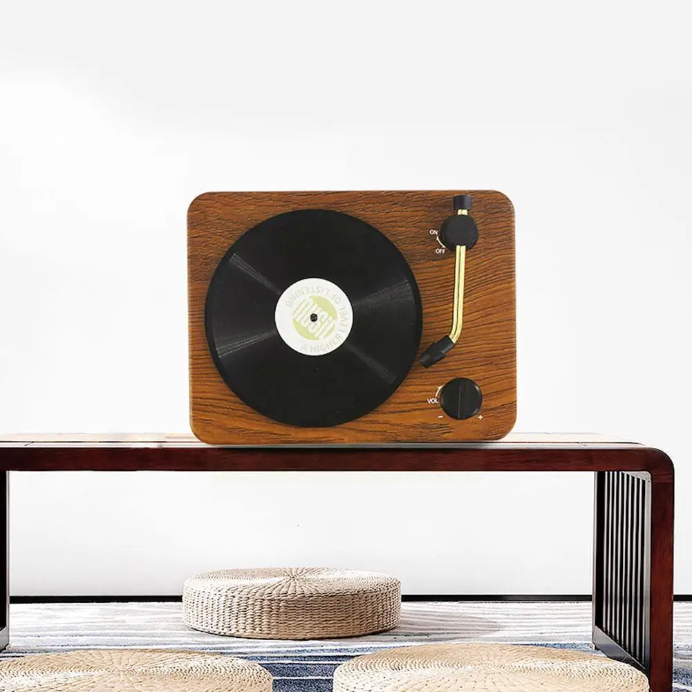 

Retro Record Bluetooth-compatible Speaker Subwoofer Vinyl Atomic Player Multifunction Record Wireless Player O9Y3