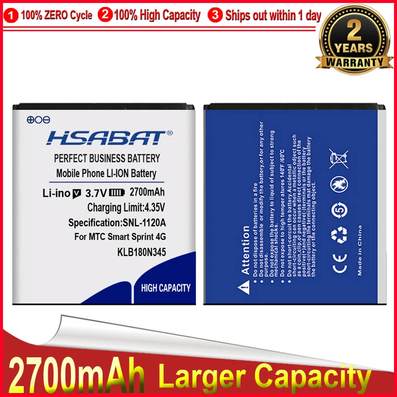 Аккумулятор HSABAT для MTC Smart Sprint 4G KLB180N345 2700 мАч|Аккумуляторы мобильных телефонов| |