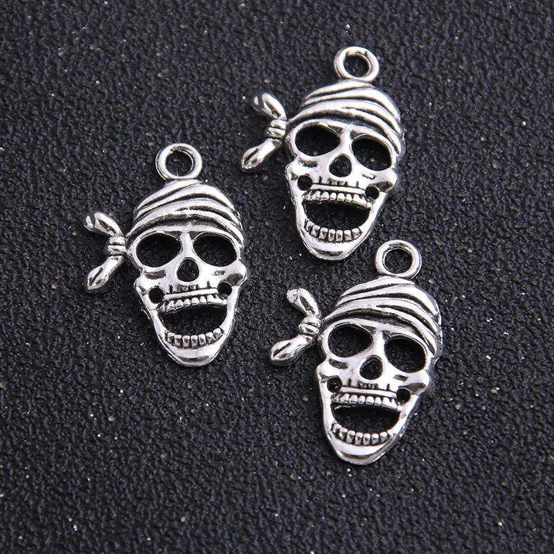 12 шт./лот модные двухцветные Подвески с изображением пиратского черепа подходят