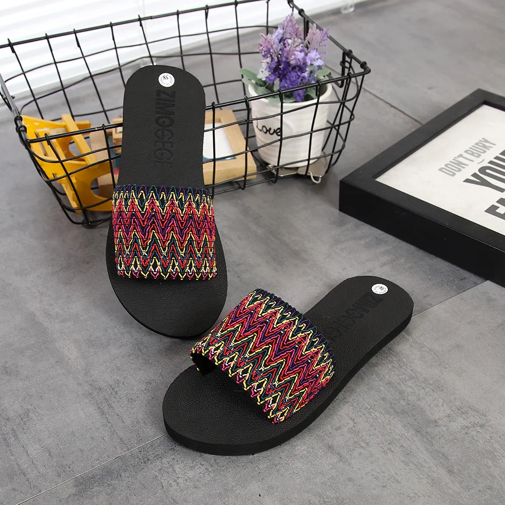 30 # пушистые тапочки для женщин летние сандалии в национальном стиле дома и улицы