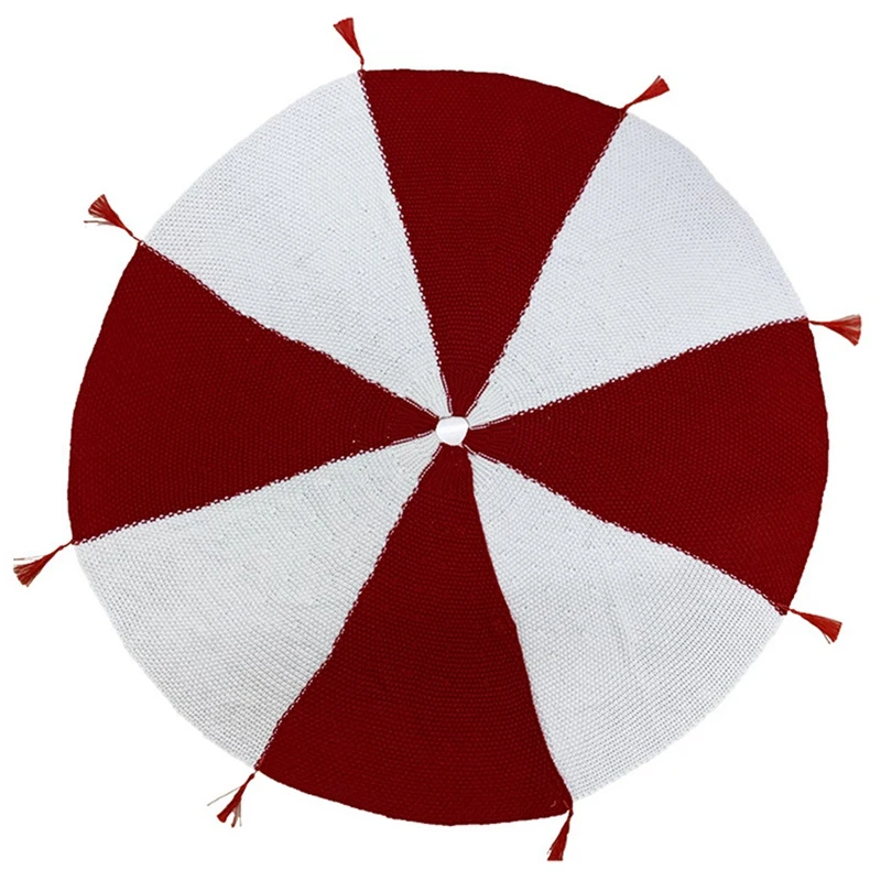 Юбка с рождественской елкой вязаная кисточками в форме зонта плотное