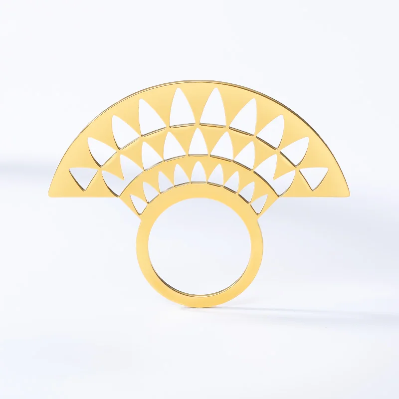 Женское кольцо для помолвки Bague Femme регулируемое Золотое с пальмовым козырьком
