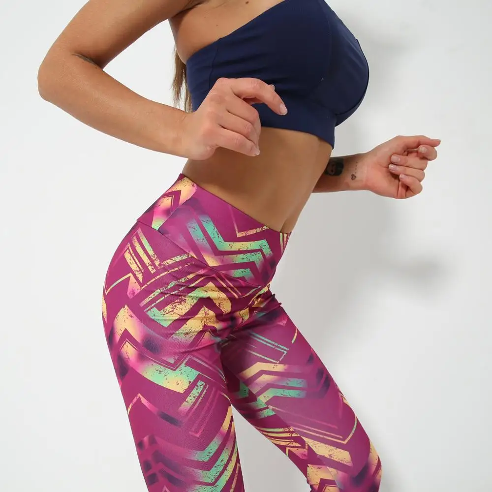 Эластичные женские штаны для йоги с 3D графическим принтом спортивные эластичные