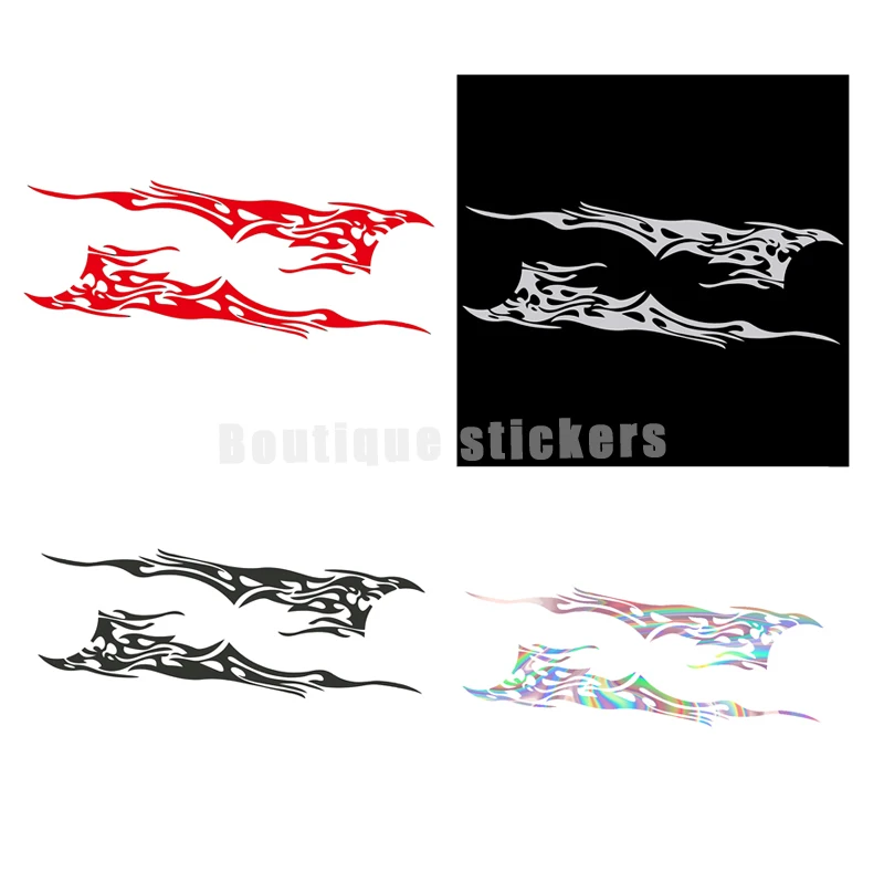 

Car Supplies Double Car Side Body Vinyl Sticker Flame Large Graphic Decal DIY Decorative Scratch Cover Waterproof Die-cutting