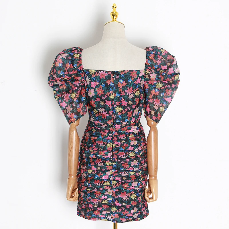 Женское винтажное мини платье TWOTWINSTYLE облегающее карандаш с цветочным принтом V