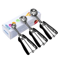 cookie scoop set ice cream scoop 188 stainless steel with anti slip rubber grip cookie dough scooper with trigger release
