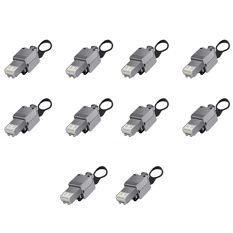 Цинковый сплав щит 8P8C RJ45 разъем совместим с Cat6/Cat6A/Cat7/Cat8 разъемом для кабеля Ethernet 10