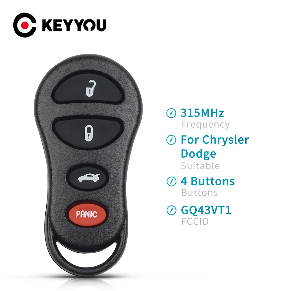 KEYYOU GQ43VT17T пульт дистанционного управления ключ без ключа 4 кнопки Замена 315 МГц