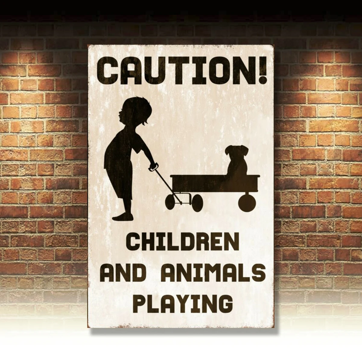 

Дети и животные игра предупреждающая информация Винтажный стиль фотообои, ворота