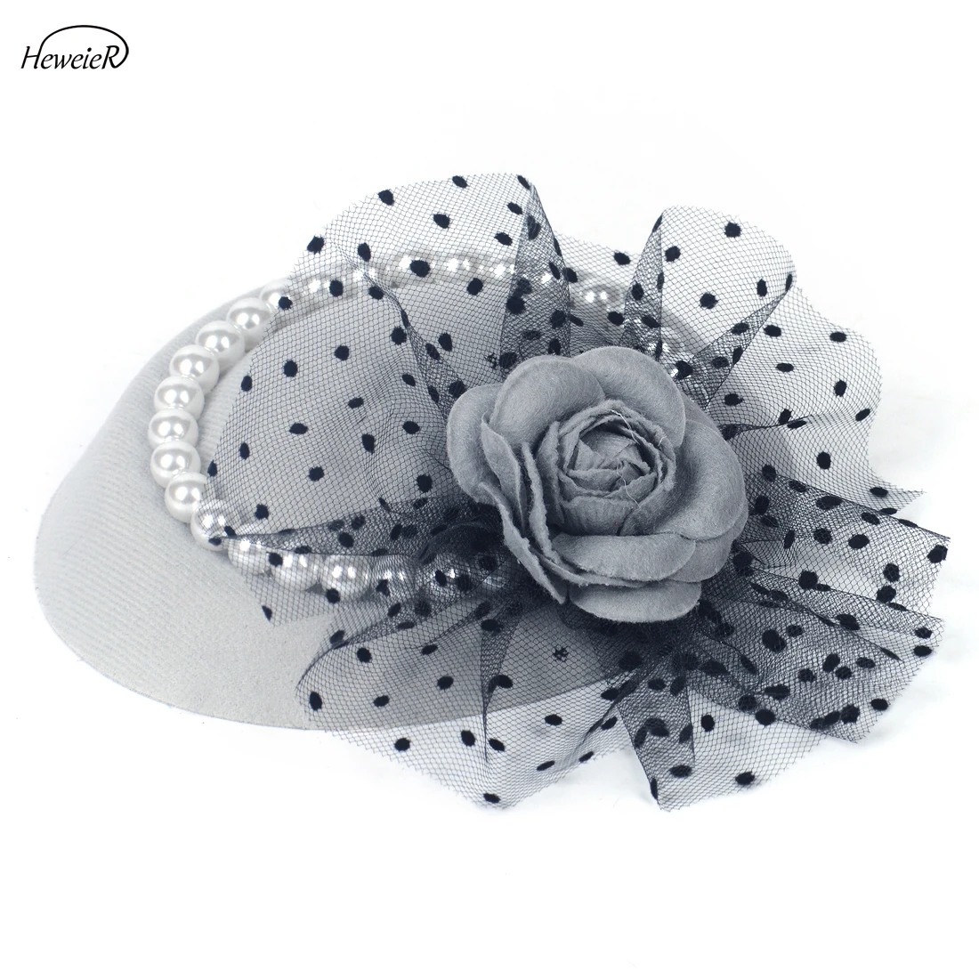 Женский причудливый головной убор шляпа с розами и кружевными бусинами заколки