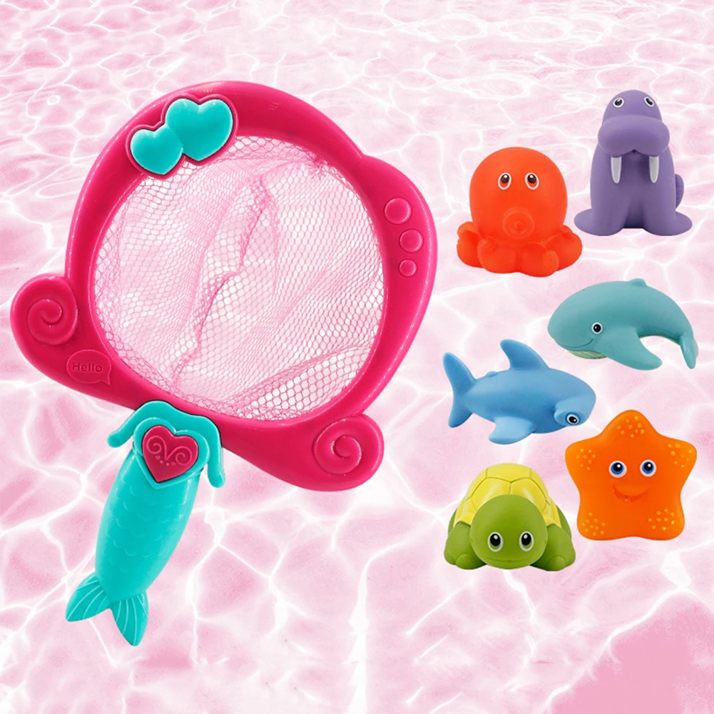 

7 шт., виниловые игрушки для рыбалки, в ванную комнату