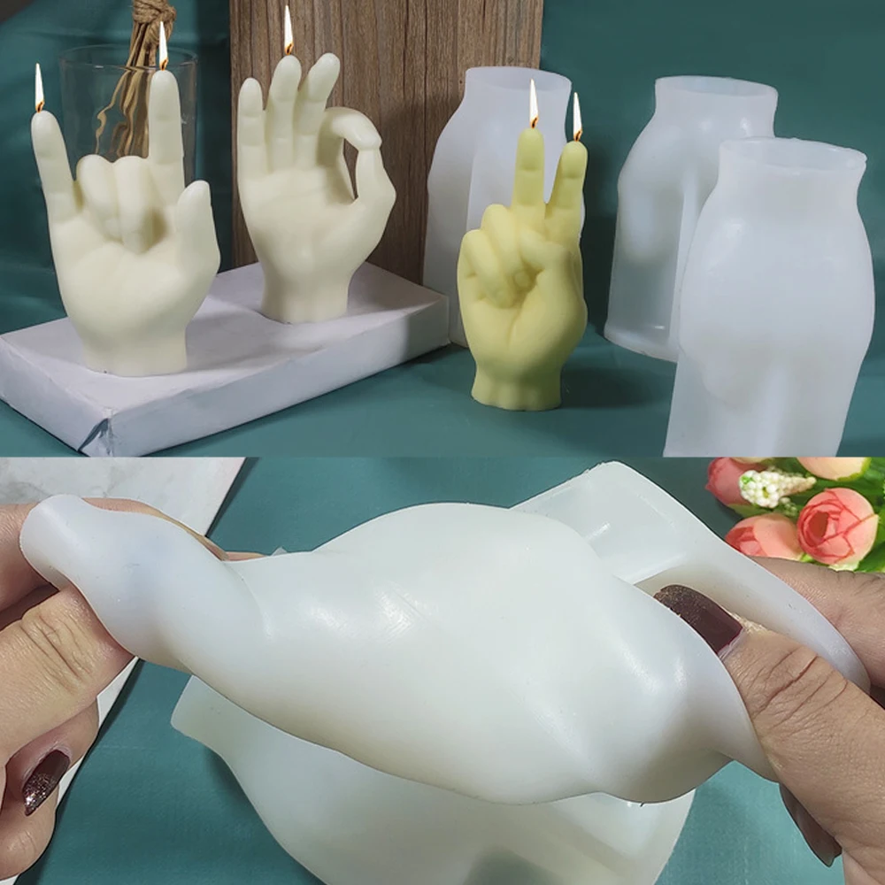 DIY Изготовление ароматизированных свечей формы ручной работы 3D жест свечи пульт