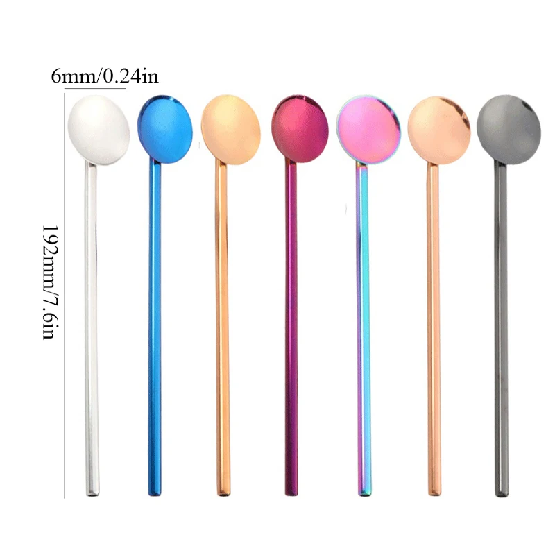 1 шт. соломенная ложка из нержавеющей стали портативная красочная кофейная