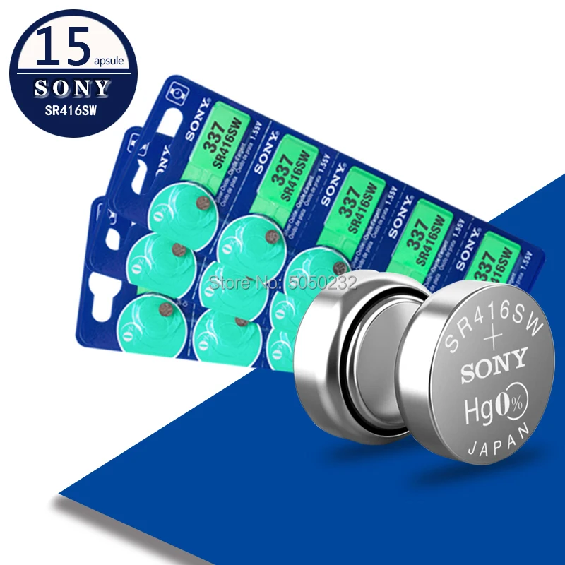 

15 шт. для Sony оригинальный аккумулятор для часов 337 SR416SW серебристый оксид 1,55 в батарейка для часов электрическая игрушка светодиодные наушни...