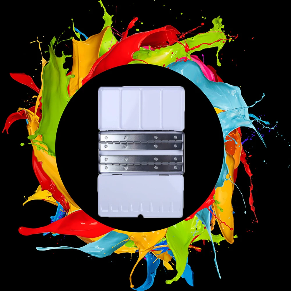 

Solid Palette 48 Lattice Paint Case Empty Durable Professional School Small Art Storage Watercolor Tins Reusable Half Pan