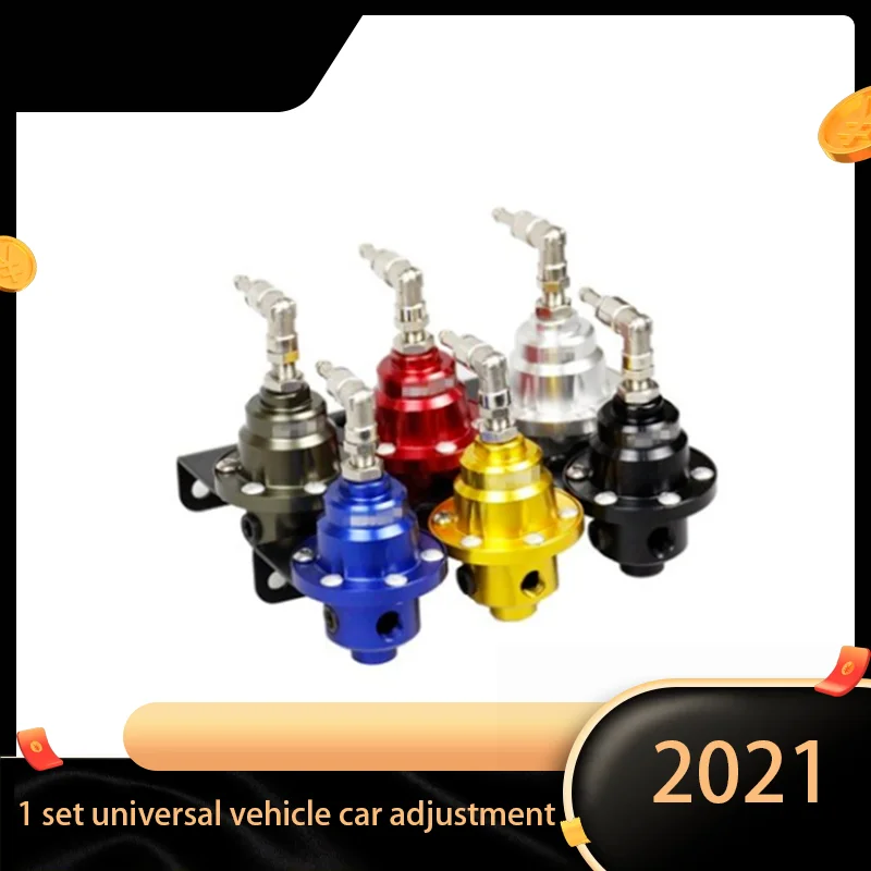 

1 Set Universal Vehicle Car Adjustable Aluminum Fuel Pressure Regulator With Gauge Kit Auto Accessories 7 Colors