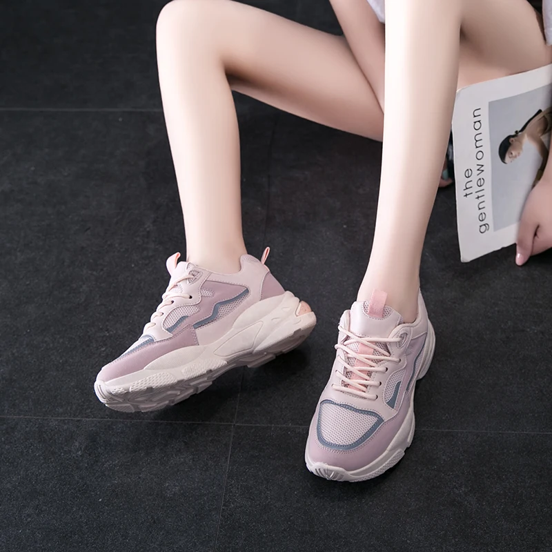 

Old shoes women 2020 new spring and summer breathable mesh shoes women thick bottom sports casual shoes X131