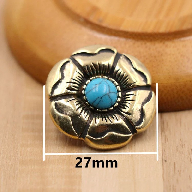 1 X Ретро цветок из латуни Conchos с отверткой классический модный дизайн кожаная сумка кошелек цепочка заклепка для пуговицы шпильки