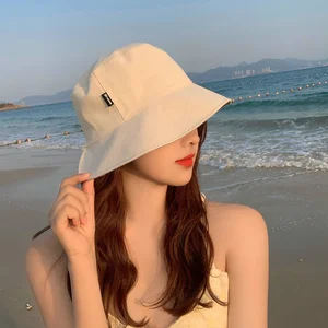2023 Unisex Bucket Hat Patch Black White Solid Casual BOb Caps Summer Outdoor Fisherman Hat Panama Beach Sun Hip Hop Cap