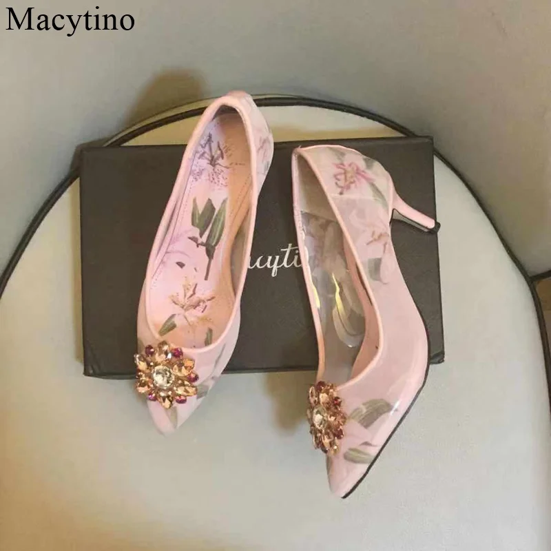 Туфли-лодочки женские на высоком каблуке 6 см Хрустальный бренд блестящие