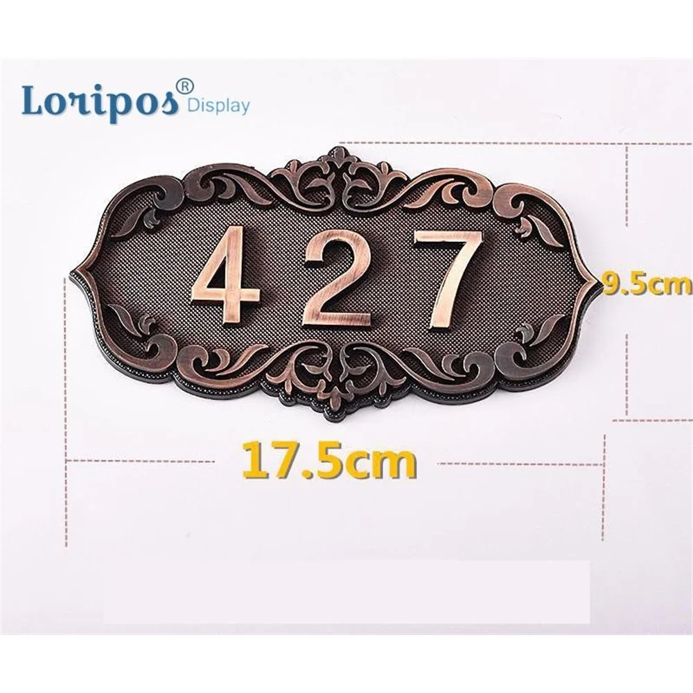 

Дверной номерной знак, имитация металлической доски, дверной знак в европейском стиле, цифры, настенный номер, ярлык